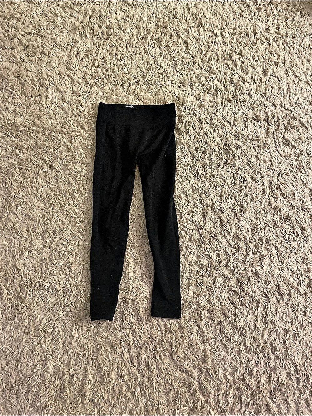 Lemon Fleece Lined Leggings Black XS